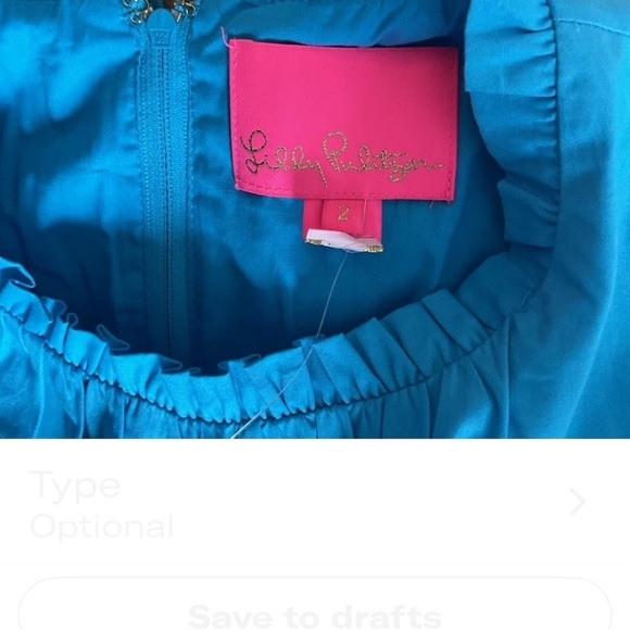 EUC-Lilly Pulitzer Elina Cotton boho Dress Blue size 2- - Picture 9 of 12